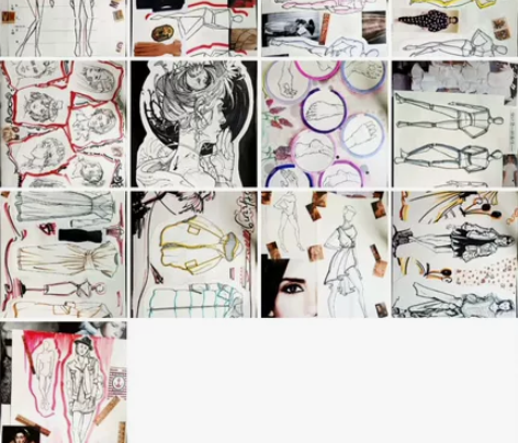 服装设计素描/服装画技法/效果图期末大作业...