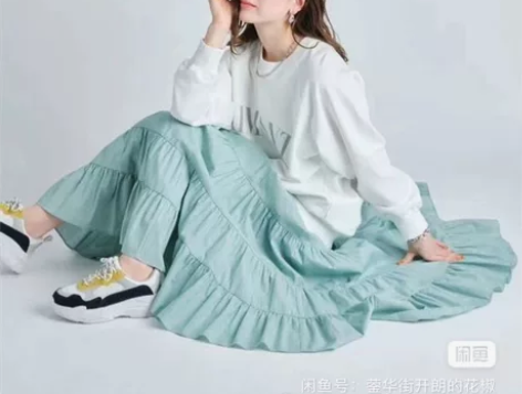 日单Arpege高腰半身裙伞裙 1.尺寸1...