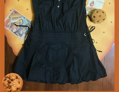 【现货】Burberry黑色可爱花苞裙 这...