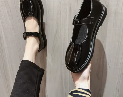 学院风小皮鞋女2021春秋新款复古配裙子英...