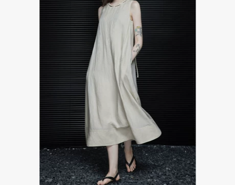 moment无袖连衣裙女2024夏季新款超...