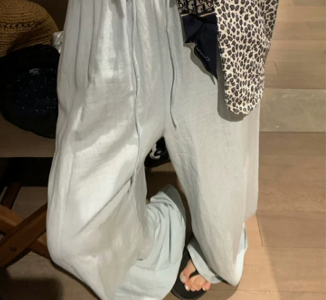 fancccy 天丝亚麻遛弯休闲裤女202...