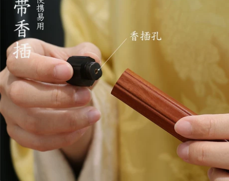 宫憙紫光檀红木装线香筒香管香插熏香炉存储香...