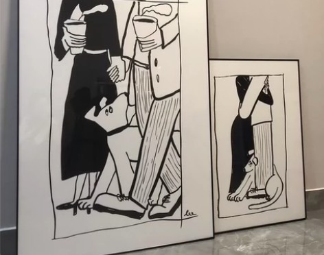 【真的很好看】北欧装饰画摆画人物简笔画高级...