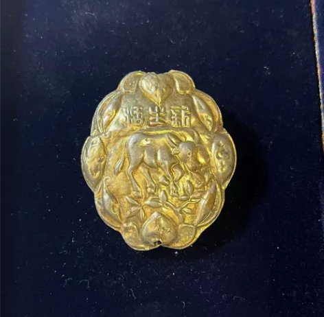 老银鎏金。江浙地区特色双面工艺老银，男女皆...