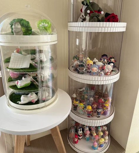 旋转盲盒收纳展示架泡泡玛特展示盒亚克力透明...