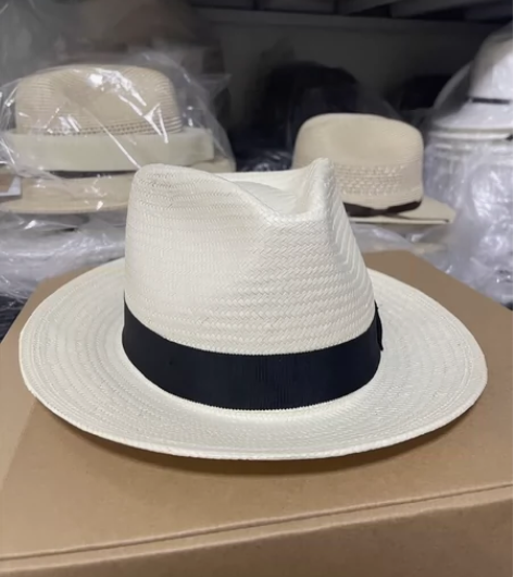 奶白色巴拿马草帽 清仓 外贸订单 米白色草...