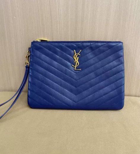 YSL/圣罗兰 女士MONOGRAM海军蓝...