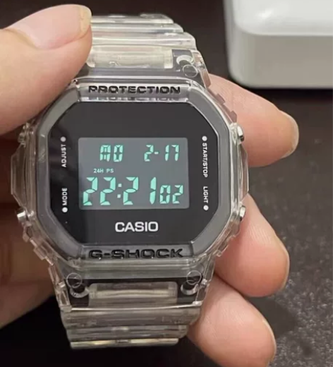 卡西欧冰韧小方块手表dw5600透明小方块...