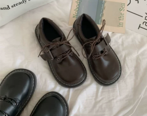 软妹可爱小皮鞋女日系圆头学生百搭娃娃鞋平底...