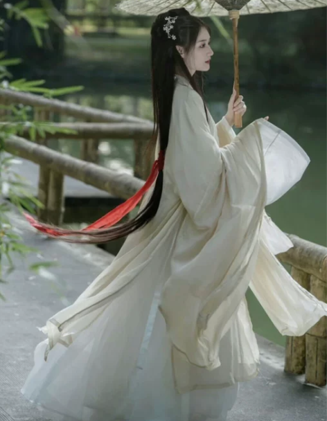 汉服女古风超仙气魏晋风古装直裾套装广袖流仙...