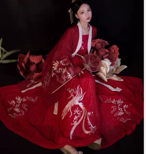 艺缕雏凤原创汉服女齐腰对襟襦裙传统大袖衫重...