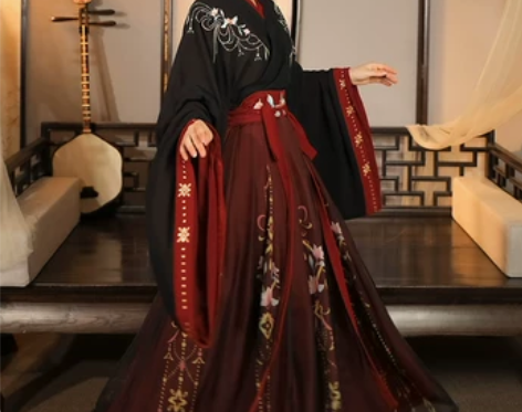 ?云芳晴绾星辰汉服女中国风交领齐腰襦裙魏晋...