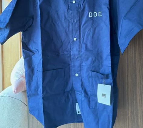 DOE食豆棒球短袖衬衫，navy，M码，全...