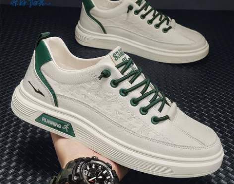 鸿星尔克领跑男鞋2024夏季新款透气板鞋青...