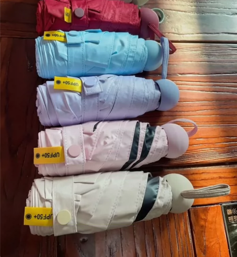 防晒胶囊太阳伞迷你超小可折叠便携隔热雨伞晴...