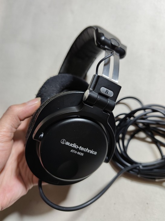 铁三角ath-m35唱歌录音直播监听耳机