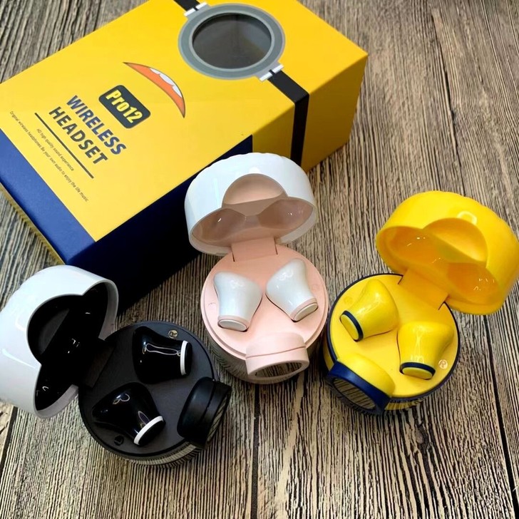 华强北新品pro12小黄人无线蓝牙耳机双耳...