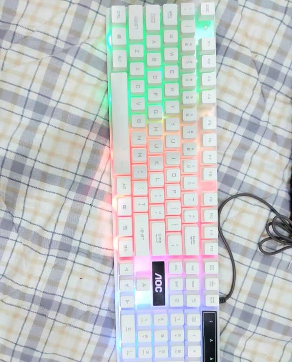 全新清库存AOC KB121机械手感有线键...