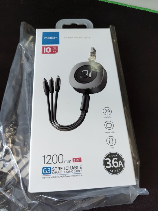 ROCK 三合一数据线苹果安卓Type-c...