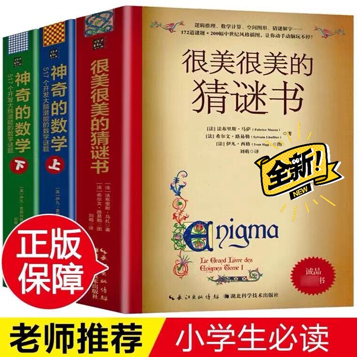 数学谜题系列 很美很美的猜谜书+神奇的数学...