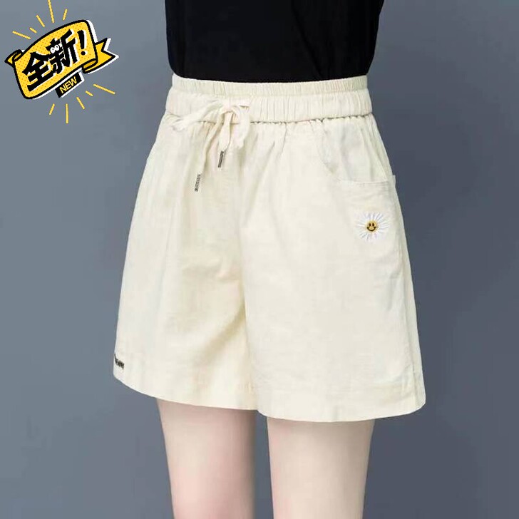 纯棉短裤女新款夏季薄款宽松高腰显瘦女裤夏宽...