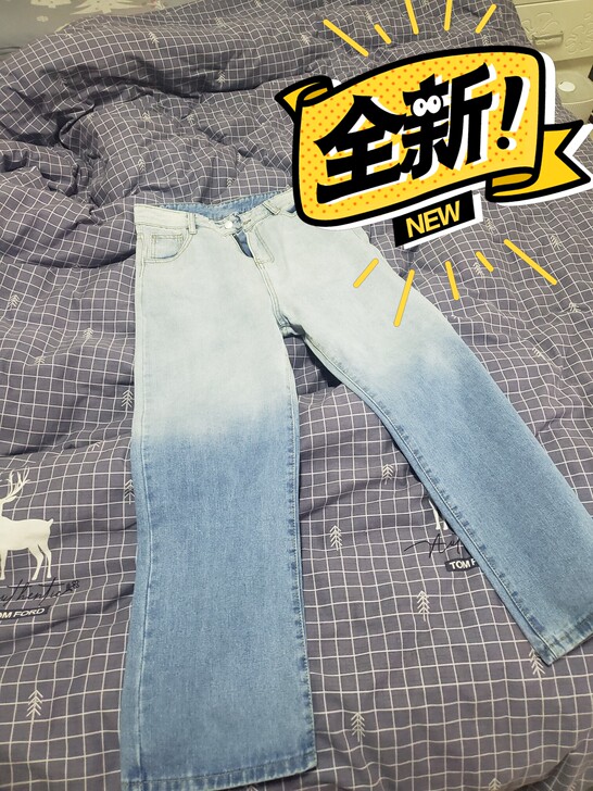 渐变色牛仔裤 潮流新款牛仔裤