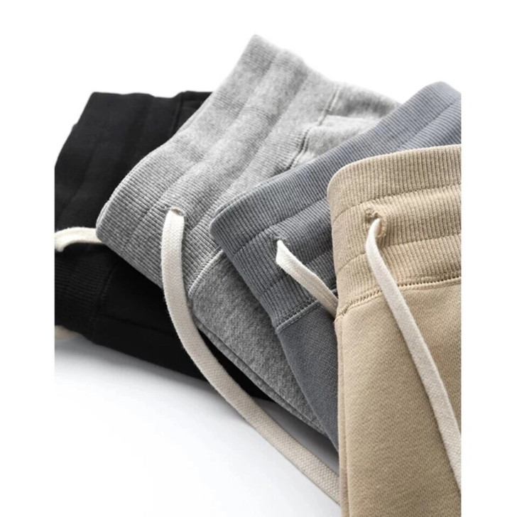 340g重磅纯棉毛圈布宽松收脚卫裤男女休闲...