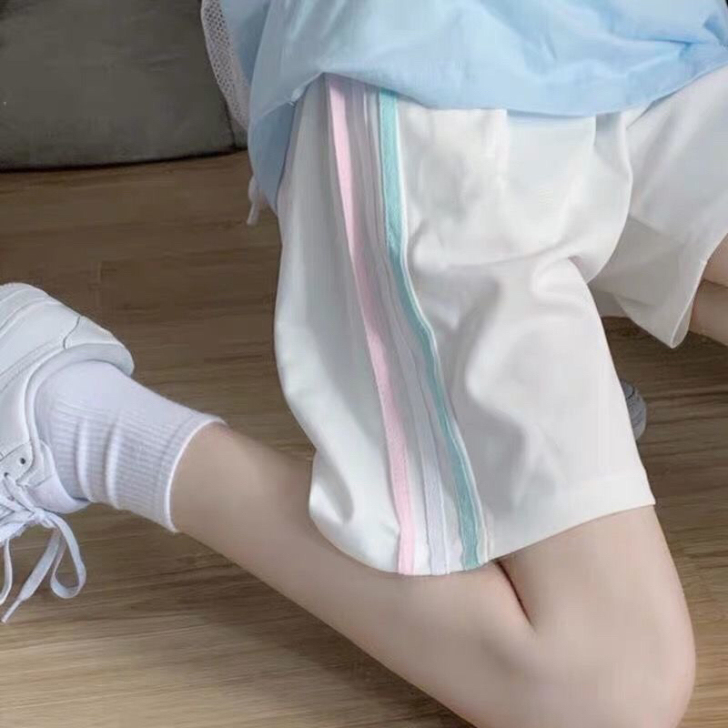 三杠短裤女五分裤夏季学生韩版宽松休闲裤子运...