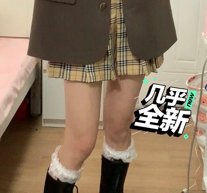 卡其色格子短裙百搭显瘦高腰