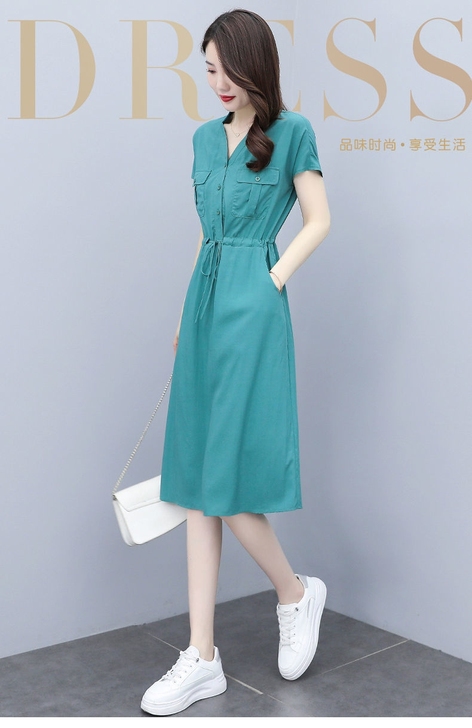 全新连衣裙女夏2021今年流行新款小个子修...