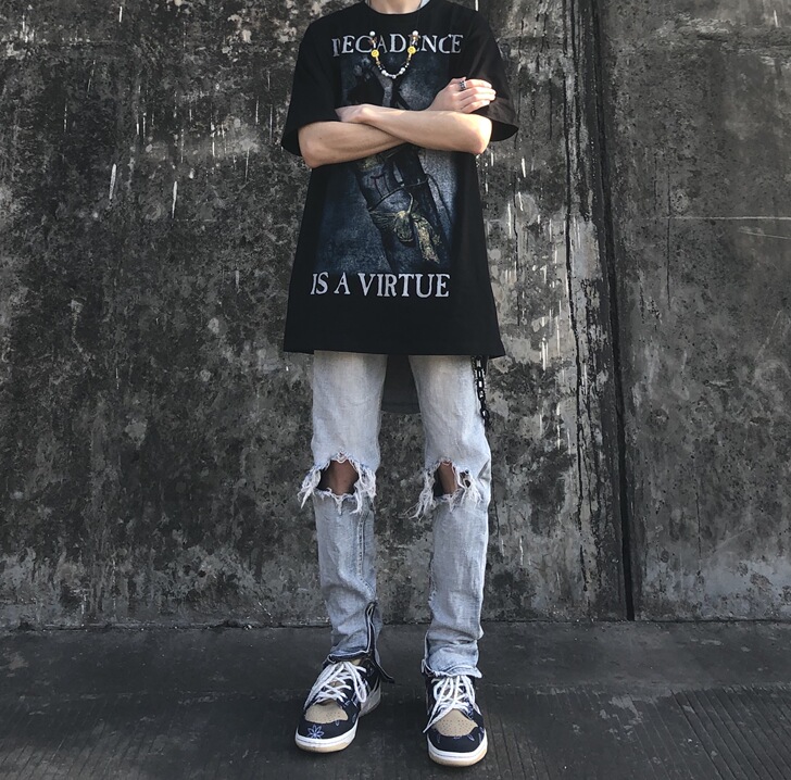 SET SAIL 欧美高街FOG膝盖大破洞...