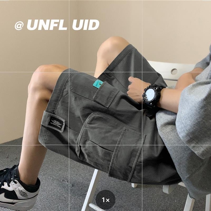 工装短裤男夏季潮牌潮流阔腿裤宽松休闲百搭五...