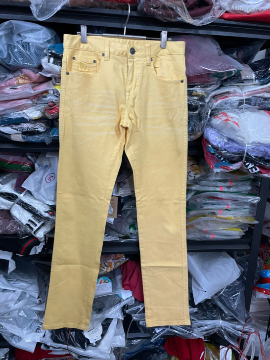 包邮全新七匹狼蓝标牛仔裤弹力牛仔裤黄色31码