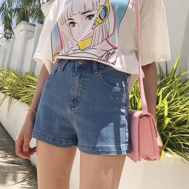 镇店之宝!复古chic网红高腰牛仔短裤女夏...