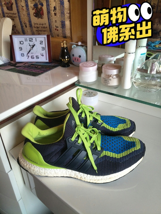 正品阿迪达斯boost编织跑鞋，41.1/...