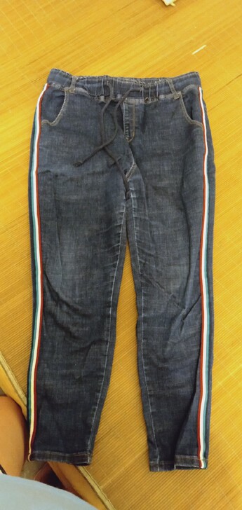 大码女松紧腰休闲牛仔裤