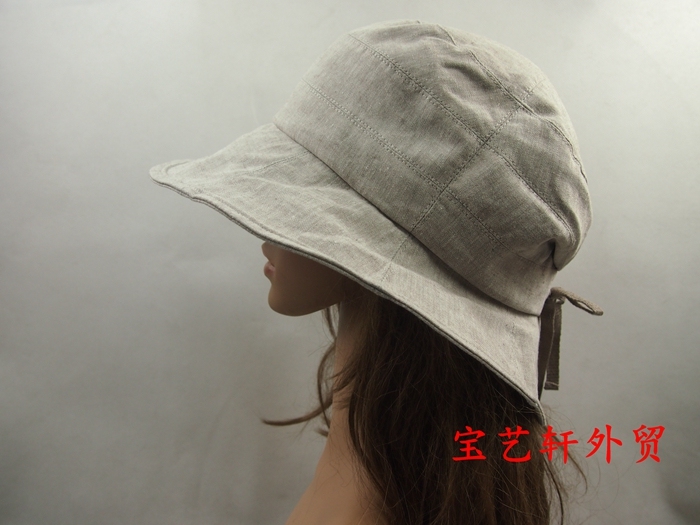 春夏日单渔夫帽 麻棉春夏帽