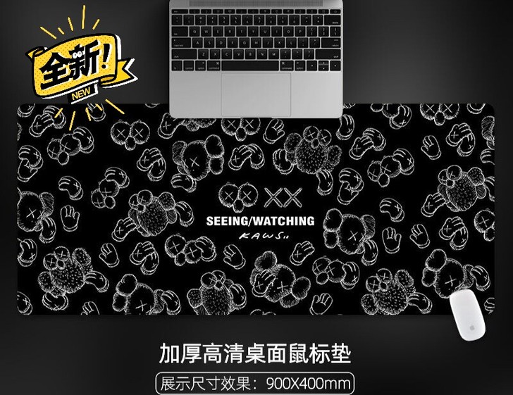 潮牌KAWS芝麻街鼠标垫超大号办公电脑键盘...