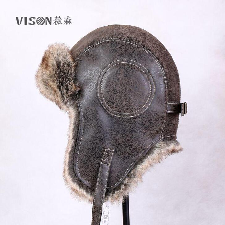 VISON 雷锋帽男飞行员帽女冬天滑雪帽骑...