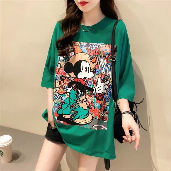 王炸  2021年新款短袖t恤女宽松上衣夏...