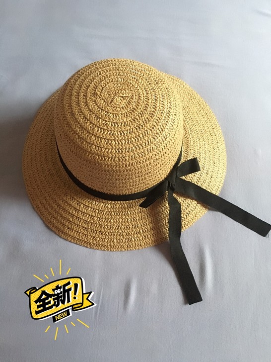 全新夏季遮阳网红草帽，戴上非常好看，因为帽...
