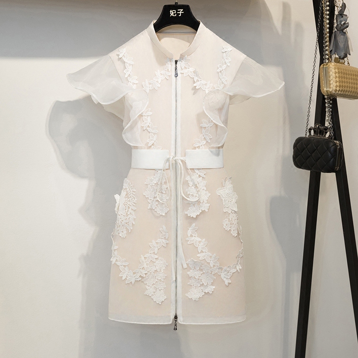 妃子2018夏季新款时尚气质名媛裙子收腰显...