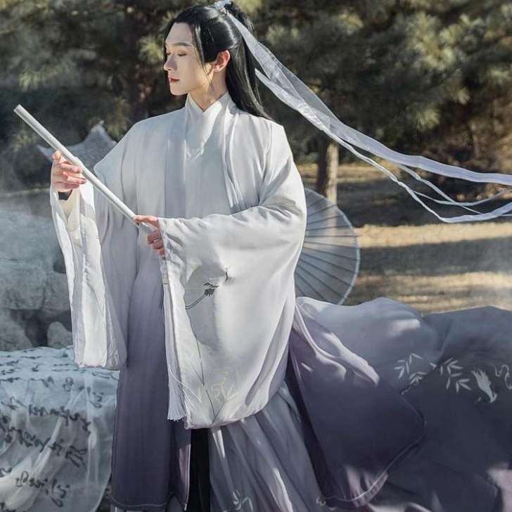 全新原创汉服长相思魏晋中国风男女情侣古装竹...