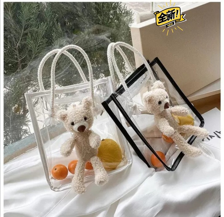 透明休闲包女包包春夏新款潮清新大容量单肩手...