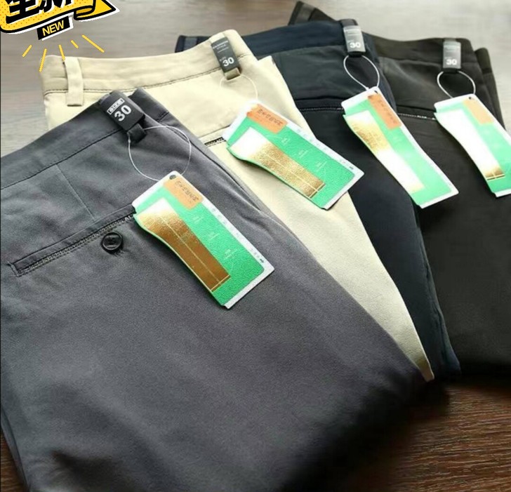【线下499】抗皱夏男轻薄纯色休闲裤长裤商...