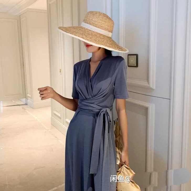 岛歌夫人2020新款女夏季法式气质修身显瘦...