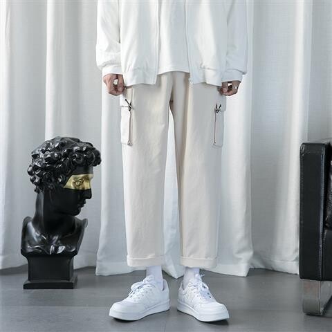 休闲裤男士九分裤春季韩版潮流痞帅直筒裤春秋...