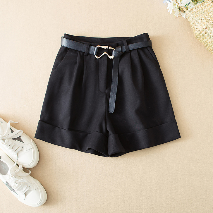 超值秒杀 不退不换 黑色 L 高腰卷边立裁...