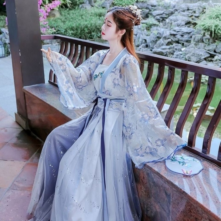 新款古装汉服超仙女沧海赋花神赋齐腰襦裙学生...